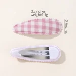 10Pcs/Lot Fresh Print Cotton Alloy Hair Clips for Kids Fabric Plaid BB Hairpins Girl Hairgripe Headwear Baby Hair Accessories 6