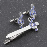 Fashion Business Shirt Sleeve Decorative Buttons Classic Geometric Tie Clips and Cufflinks Set for Men's Luxury Jewelry Gift 2
