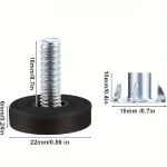 20 PCS Stainless Steel Adjustable Leveling Furniture Legs - Heavy Duty Non-Slip Base for Tables/Chairs/Cabinets/Sofas 4