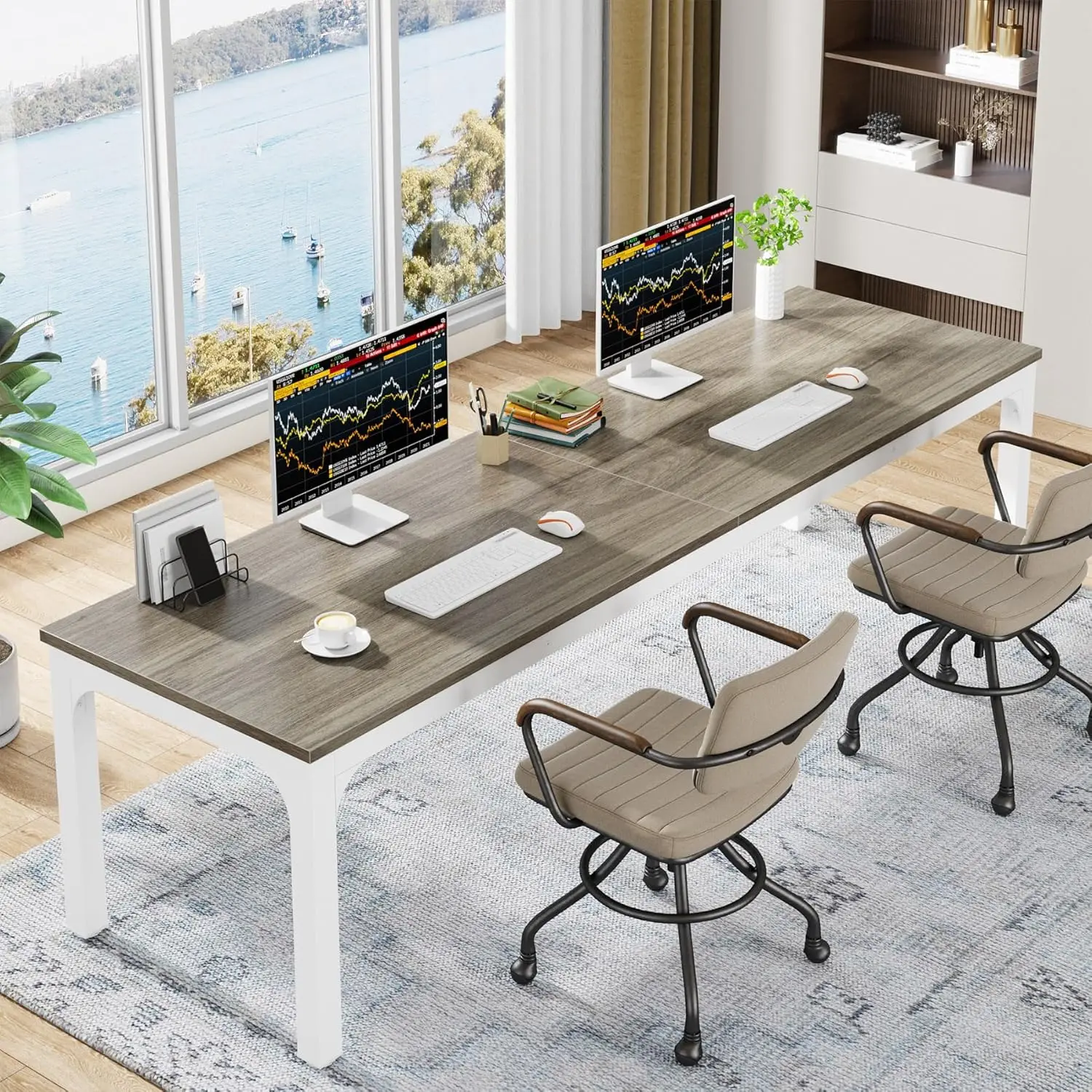 78.7 Inches Extra Long Computer Desk 2 Person Desk, Double Long Desk, Workstaion for Home Office 78.7 Inches Extra Long Computer Desk 2 Person Desk, Double Long Desk, Workstaion for Home Office