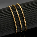 Noble Stainless Steel Gold Color Link Chain Waterproof Choker Necklace High Quality Jewery 2