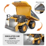 ZWN 2.4G Remote Control Excavator Dump Truck RC Model Car Toy Professional Alloy Plastic Simulation Construction Vehicle for Kid 4