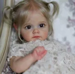60CM Maggie Handmade High Quality Soft Vinyl Silicone Reborn Toddler Detailed Lifelike Hand-rooted hair Collectible Art Doll 6