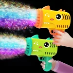 35 hole children's handheld bubble blowing toy dinosaur cartoon electric bubble machine Gatling without battery and bubble water