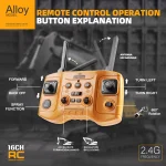 ZWN 1/16 1/20 Remote Control Excavator Dump Truck RC Model Car Toy Professional Alloy Simulation Construction Vehicle for Kids 4