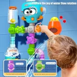 Baby Bath Toys with Strong Suction Cups Tubes Spinner Squirt Water Game Set Toddlers Kids Shower Pool for 3 Years Children Gifts 5