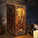 DIY Book Nook Kit Miniature Doll House With LED Light 3D Puzzle Model Building Wooden Bookshelf Bookend Toy Adults Birthday Gift 2