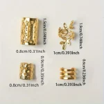 40PCS/Set Women's Elegant Hollow Hair Rings Set with Various Patterns DIY Hair Accessories for Girls Loc Hair Jewelry for Braids 2