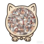 Colored Cat Shaped Wooden Jigsaw Puzzle, Cats Shaped Wooden Puzzle, Unique Animal Shape Wood Puzzle, Creative Gifts for Cats Lov