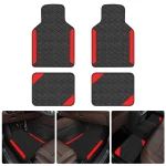 4pcs Luxury Carpet Floor Mat Set For Left-Hand Drive Universal Car Mat Protection Pad Pu Leather For Wear-Resistant Non Slip 4
