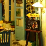 DIY Book Nook Kit Bookend Kit Wooden Doll House Bookshelf Insert Decor With Warm Light 3D Puzzle Assembly Building Model Gifts 2