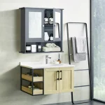 Wall Mount Mirror Cabinet Bathroom Medicine Cabinet Organizer Grey 4