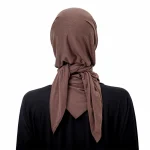 Solid Color Cotton Triangle Scarf Muslim Hijab Shawls Woman Soft Wraps Lady Fashion Causal Turban Islamic Jersey Headband 2