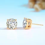 Szjinao Real Full 18k Gold Earrings AU750 Moissanite Diamond Real Gold Women Jewelry Certifid K Gold Luxurious Valentines Gifts 2