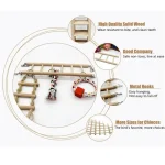 Wood Climbing Ladder Parrot Toys Birdcage Hanging Decor  Hamsters Toy Bird Supplies 4