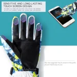 Winter Snowboard Ski Gloves PU Leather Non-slip Touch Screen Waterproof Motorcycle Cycling Fleece Warm Snow Gloves Unisex 3