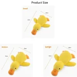 Dog sleeping with a dog hug duck toys to relieve boredom of little yellow duck pet interactive plush doll pet supplies 6