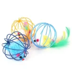 Popular Colorful Mouse in Cage Cat Toy Within Sand Interactive Chase Cat Mouse Toy 4