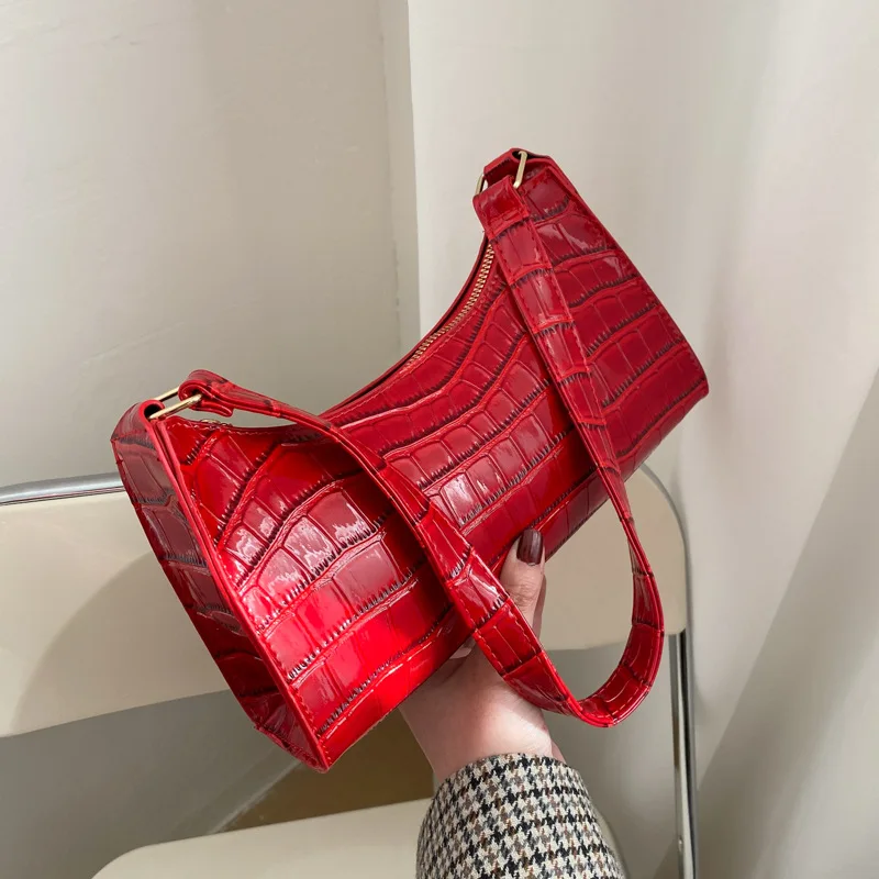 Fashion PU Leather Bags for Women Alligator Pattern Armpit Handbag Female Small Underarm Messenger Bag Purse Fashion PU Leather Bags for Women Alligator Pattern Armpit Handbag Female Small Underarm Messenger Bag Purse