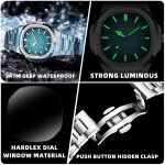 PENGAGAR Trend Men's Watches Classic Fashion Original Quartz Watch for Man Square Dial Waterproof Luminous Date Wristwatch Reloj 4