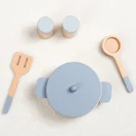 children's Wooden  simulation kitchen toys, early education educational toys, simulation pots and pans, food, role-play chef 5