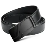 Men's High-Quality Belt 110cm 120cm 130cm Luxury Belt, Black Men's Automatic Buckle Jeans Men's Belt Suit Belt 3