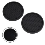 2pcs Black Car Auto Cup Holder Anti Slip Insert Coasters Pads Interior Accessories Universal Fits Perfectly For Most Cups 5