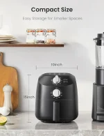 COMFEE' Compact 2.1 Quart Air Fryer with 12 Menu Options, Adjustable Timer & Temperature Control 180-400 degrees F, Dishwasher-S 5