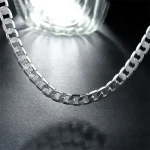 Special offer 18K gold Necklaces 925 Stamp Silver color Classic 8MM sideways chain for Men woman fine Jewelrys Wedding party 6