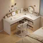 Computer desk Desktop Home bedroom Bookshelf Integrated student learning to write Corner Multifunctional office desk