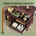 GALAXHERO Lift Top Coffee Table with Hidden Compartment Storage Drawers and Storage Shelf for Living Room Reception Room 3