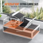 SucceBuy Tortoise Habitat Wooden Tortoise House with Adjustable Lamp Holder Reptile Enclosure Small Animal Cage for Gecko Lizard 3