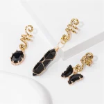 Green Crystal Aventurines Butterfly Hexagonal Prism Round Shape Hair Clip 3pcs/Set Headwear Women Healing Reiki Hair Accessories 4