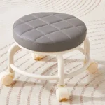 Pulley, Low Stool, Universal Wheel, Small Stool, Seat with Wheels, CHILDREN'S Multi-functional Shoe Changing Stool, round Stool 5