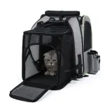 Cat Carrier Backpacks Expandable Cat Backpack with Shade Cover, Breathable Mesh Pet Carrier Backpack Bag for Travel Hiking Campi 3
