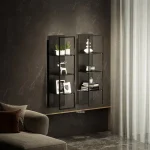 Bar Furniture Nordic Iron Storage Wine Rack Wall-mounted Wine Cabinets with Light Home Display Rack Multi-layer Bookshelf N 5