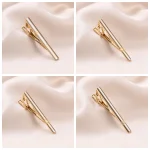 1PC Tie Clip For Men Cufflinks Man Shirt Minimalist Wedding Men's Tie Clips Gold Plated Tie Pin Cuffs Men Gift Business Party 3