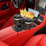 2025 New Car Cup Holder Tray-Expander-3 In 1 Detachable Food Table Tray With Solid Base-Road Trip Essentials Accessories Gadgets 6