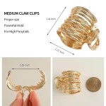 Fashion Gold Color Hollow Geometric Hair Clips Metal Hair Claw Cross Hairclip Headband Hairpin Hair Crab Women Hair Accessories 2