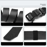 Newest Men's Tactical Belt Automatic Metal Buckle Waist Belt Nylon Canvas Hunting Golf Outdoor Work Trousers Belts for Man Jeans 5
