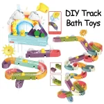 Baby DIY Assembling Track Slide Suction Cup Toys Bath Tub Toys Baby Bathroom Bathtub Shower Toy Set Duck Water Toys for Children 3