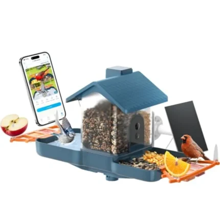 Outdoor Bird Feeder with Camera and Bird Bath Dual-Lens 2K HD Video AI Identification Solar Powered Instant Alerts IP66 Weather
