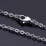 Men Women Jewerly 1mm 16" 18" 20" 22" 24" Inches Links Chain Fashion Necklace Stainless Steel Necklace Classic Pop Rolo Chains 5