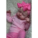 MRB 50CM Already Finished Reborn Baby LouLou Asleep Doll Lifelike 3D Skin Visible Veins Handmade Doll Christmas Gift For Girl 3