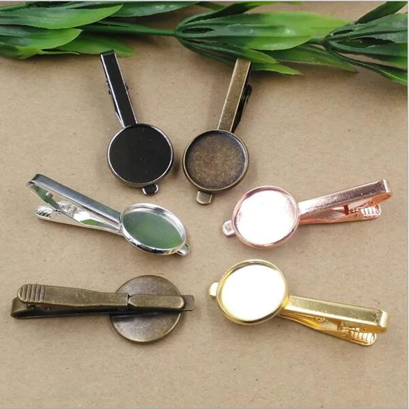 5Pcs Copper Tie Clips Cufflinks 16/18/20mm Round Cabochon Blank Base Tray for DIY Men Necktie Tie Bar Clothing Accessories 5Pcs Copper Tie Clips Cufflinks 16/18/20mm Round Cabochon Blank Base Tray for DIY Men Necktie Tie Bar Clothing Accessories