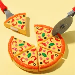 Kids Pizza Cutting Toy Simulation Plastic Pizza Dinette Child Toy Kitchen Pretend Play Food Cooking Kitchen Toys for Girls Kids