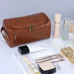 Leather Toiletry Bag for Men Women Dopp Kit Mens Hanging Toiletry Bag Travel Toiletry Bag for Traveling Large Cosmetic Bag for T 2