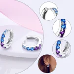 925 Sterling Silver Hoops Earrings Hypoallergenic Hoops Earrings With Zirconia Fashion High Quality Jewelry for Women Girls 3