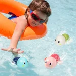 Baby Bath Toys Bathing Cute Swimming Turtle Whale Pool Beach Classic Chain Clockwork Water Toy For Kids Water Playing Toys 4
