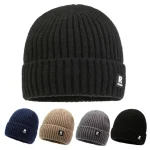 Winter Thick  Beanie Hat With Fleece Lined For Men Women Winter Solid Knitted Wool Skull Cap For Outdoor Activities & Daily Use 2